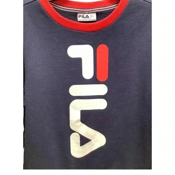 Girl’s Fila Blue Logo Sweatshirt with Side Slits Size Large (Preowned) - Picture 3 of 5